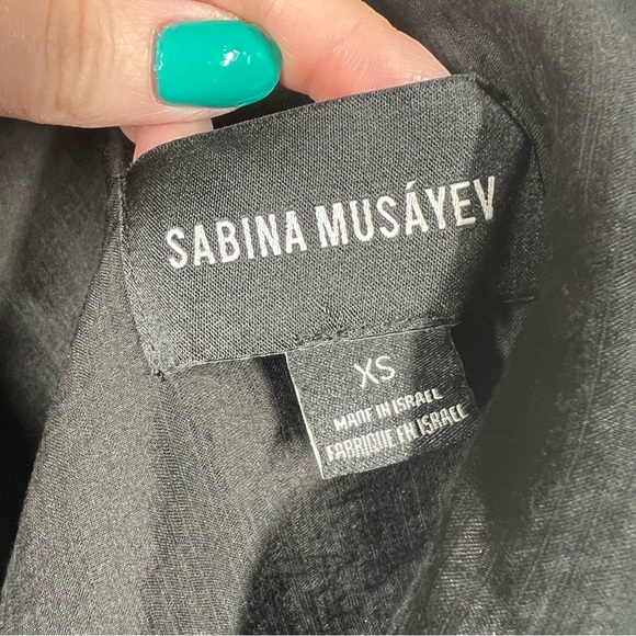 Sabina Musayev Black Monica Puff Sleeve One Shoulder Top - Picture 4 of 6